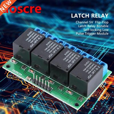 4 Channel 5V Flip-Flop Latch Relay Bistable Self-locking Lo