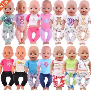 2 Pcs/Set Cute Pajamas Doll Accessories Clothes Dress For 18