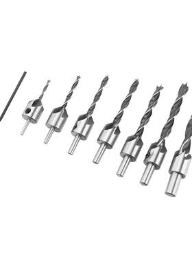 8Pcs 5 Flute Countersink Drills Bit HSS Drills Bit Reamer Se