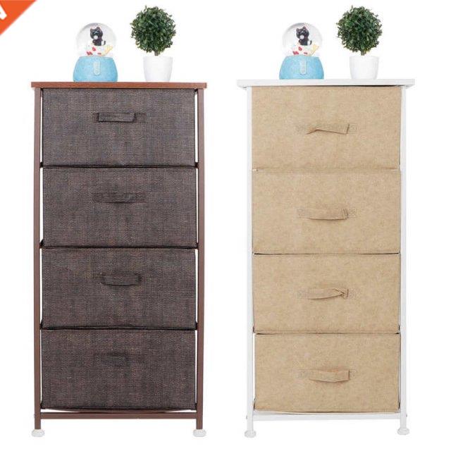 4 Drawer Multifunction Cabinet Bedside Table Storage Organiz