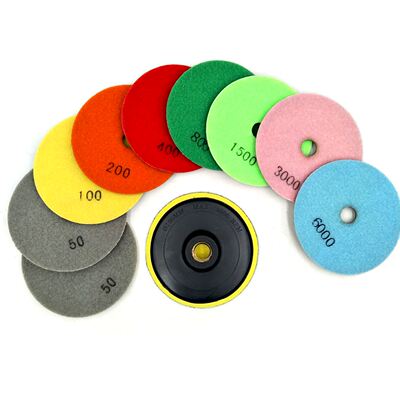 10 Piece Set Diamond Polishing Pads 4 inch Wet/Dry Granite S