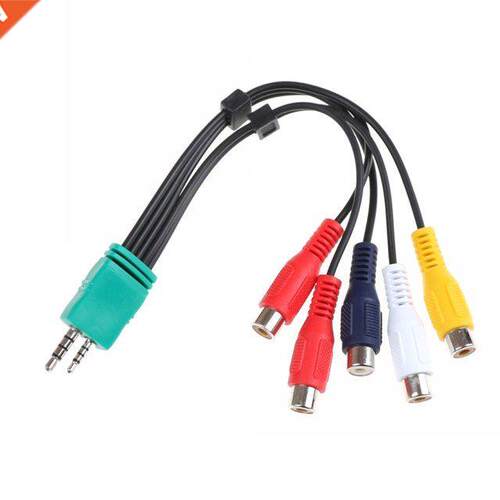 1pc 20cm 3.5mm + 2.5mm to 5RCA Audio Video AV Component Adap