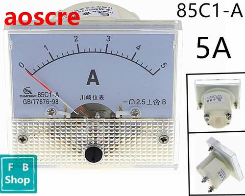 1PCS 85C1-A 5A DC Analog Meter Panel AMP Current Ammeters 85