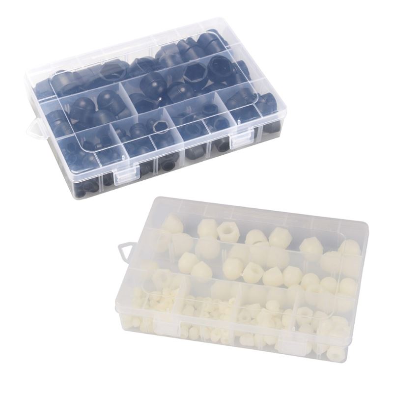 145Pcs M4/M5/M6/M8/M10/M12 Rubber Hex Bolt Caps Rubber Nut D