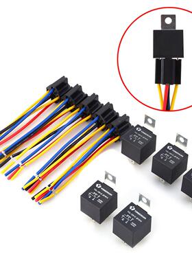 5 Set DC 12V 40A AMP Relay & Socket SPDT 5 Pin 5 Wire YC