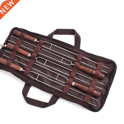 5pcs Stainless Steel BBQ Meat Sticks Long Chef Grill Food Ho
