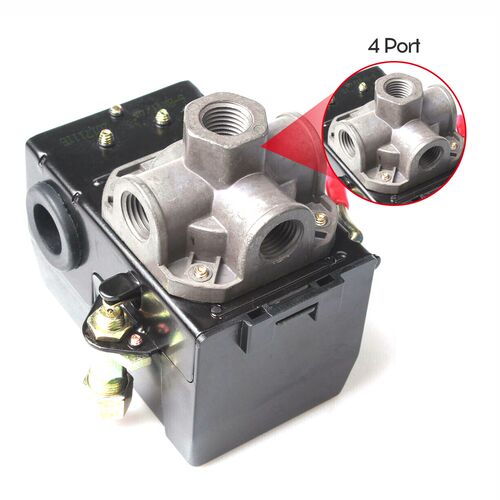Air Compressor Pressure Switch Control Valve 120PSI 4 Port U