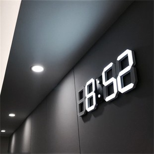 3D LED Wall Clock Modern Design Digital Table Clock Alarm Ni