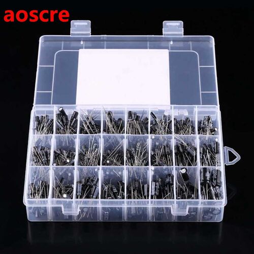 500pcs 24 Values Aluminum Electrolytic Capacitor Assorted Ki