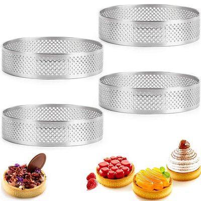 10Pcs Circular Tart Rings With Holes Stainless Steel Fruit P