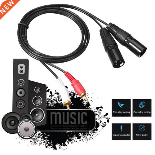 Durable Dual RCA Male to XLR Male Cable 2 XLR to 2 RCA Plug