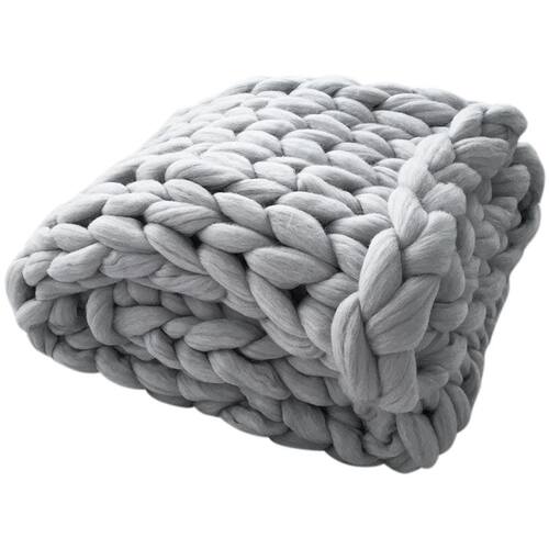 Chunky Knit Blanket Handmade By Soft Knitting Throw Bed Bedr