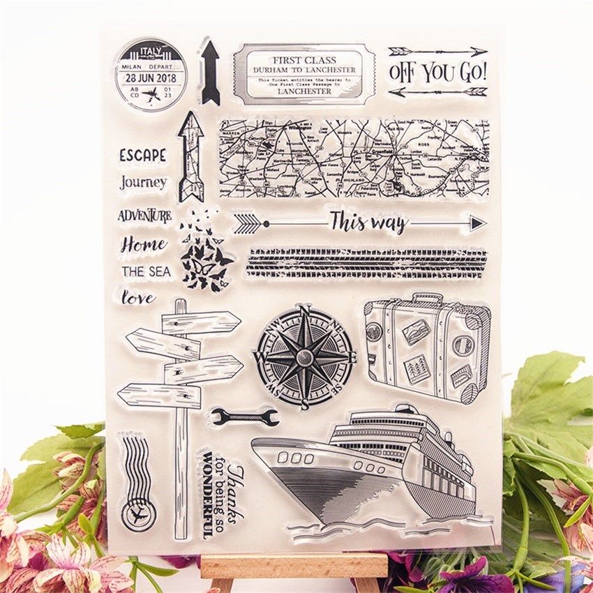 hot sale nautical travel transparent clear stamps / silicon