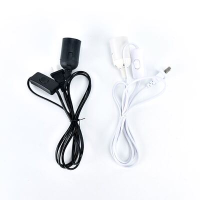 1.8m Power Cord Cable E27 Lamp Bases Round Plug With Switch