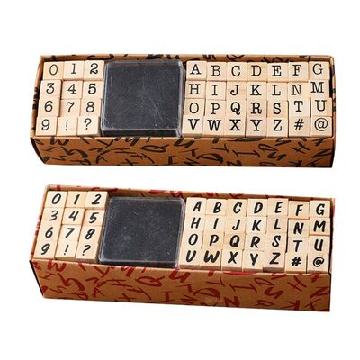 40Pcs/Box Number Letter Stamp Typewriter Font Handwriting Wo