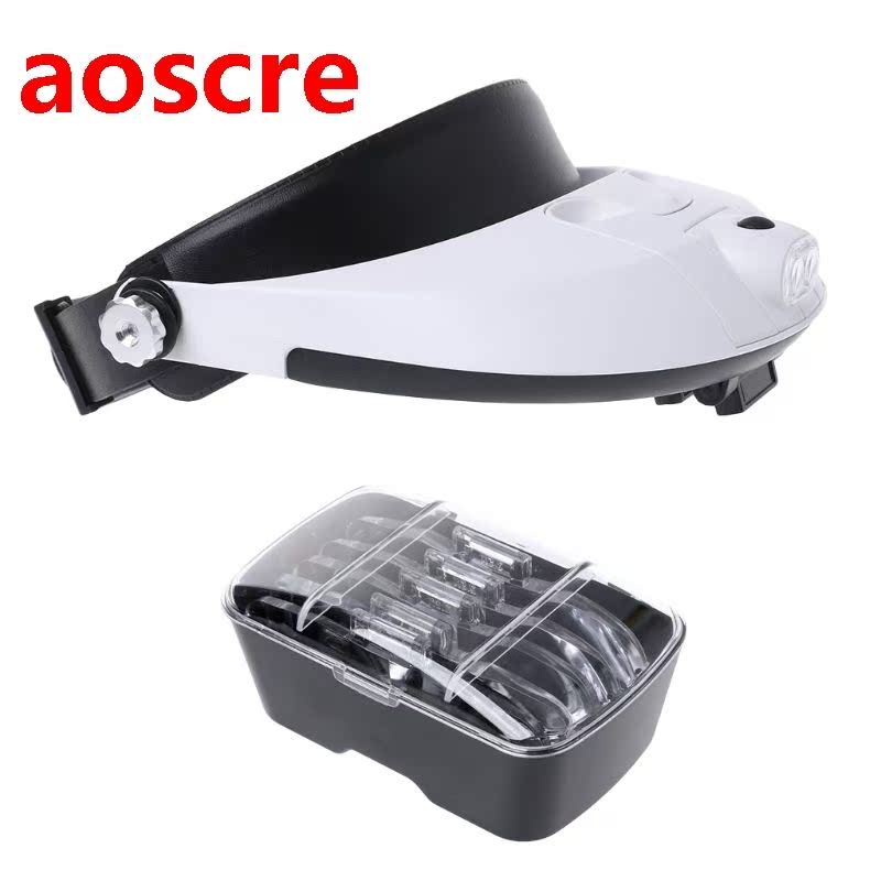 LED Lamp Light Headband Headset Head Jeweler Magnifier Magni