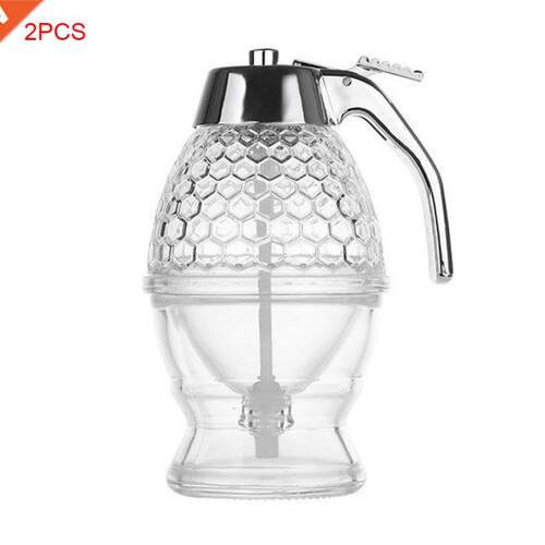 2pcs 200ml Honey Dispenser Acrylic ABS Syrup Dispenser Juice