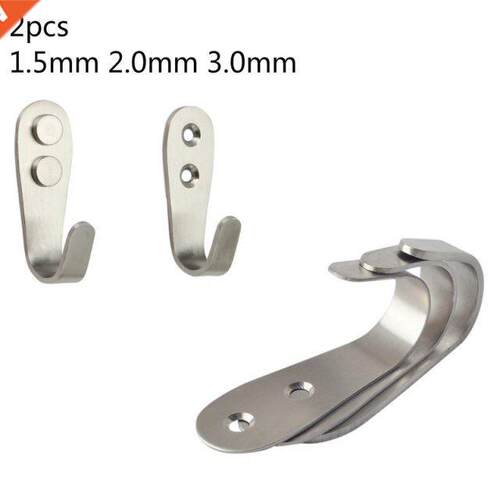 2pcs Stainless Steel Hooks Durable Practical 1.5/2/3mm-Thick