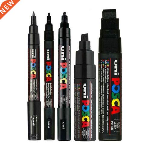 5Pcs/Set Paint Mixed Marker Pen Pack Black Color POSCA Mark