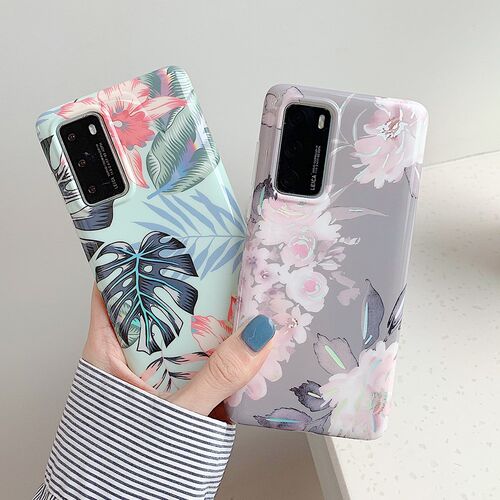 Colorful Banana Leaf Flower Phone Case For Samsung S21 S20 F