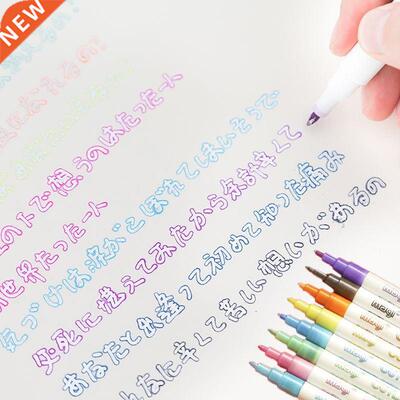 8 Cors Outline Metallic Highlighter Fluorescent Marker Pe