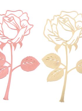 1pc Fashion Gold Metal Rose Bookmark Electroplated Rose Gold