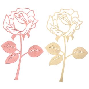 1pc Fashion Gold Metal Rose Bookmark Electroplated Rose Gold