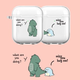 For Airpods Case Cute Cartoon Dinosaur Couple Airpod Pro Ca