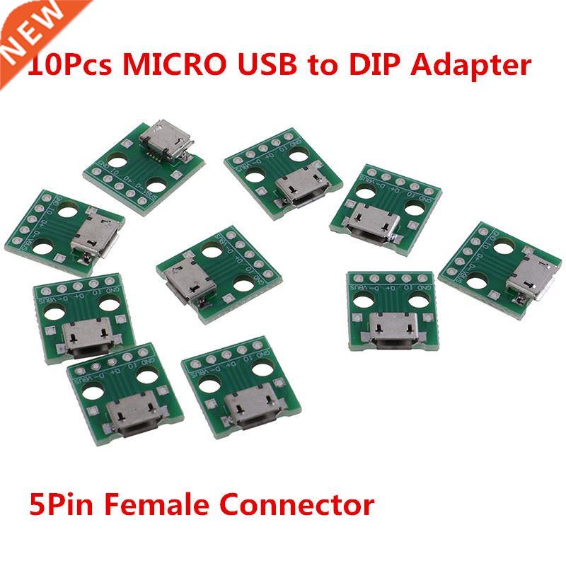 10 Pcs/lot MICRO USB to DIP Adapter 5Pin Female Connector PC