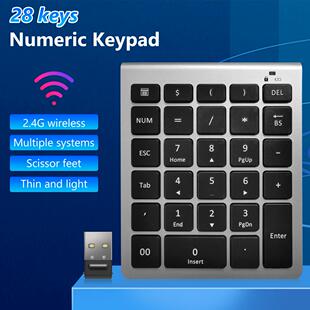 Small-size 2.4GHz Wireless Numeric Keypad Numpad 28Keys Digi