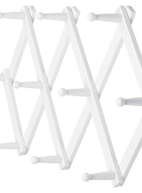 Accordian Wall Hanger: Wooden Coat Rack Wall Mounted, Hat Ra