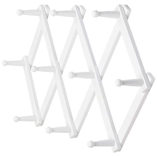 Accordian Wall Hanger: Wooden Coat Rack Wall Mounted, Hat Ra