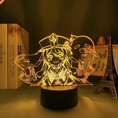 3d Led Night Light Lamp Genshin Impact Hutao Acrylic Led Lam