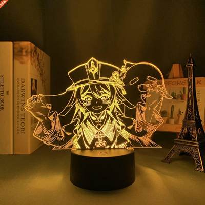 3d Led Night Light Lamp Genshin Impact Hutao Acrylic Led Lam