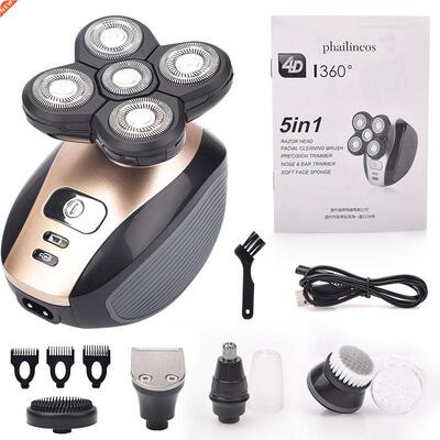 5 In 1 4D Men's Rechargeable Bald Head Electric Shaver 5