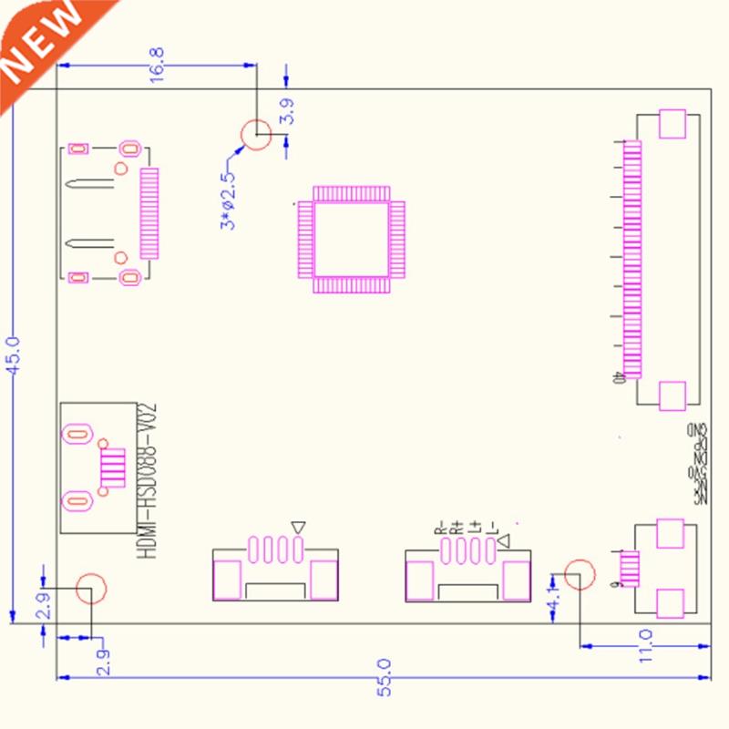 1920×480 LCD Screen with HSD088IPW1 LCD Controller Wid