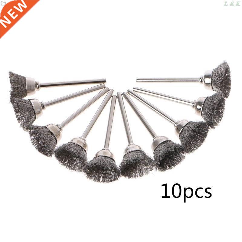 10pcs Cup Shape Steel Wire Wheel Brushes for Dremel Electric