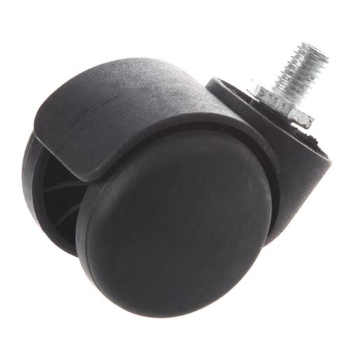 Threaded Stem Connector Twin-wheel Black Chair Trolley Caste