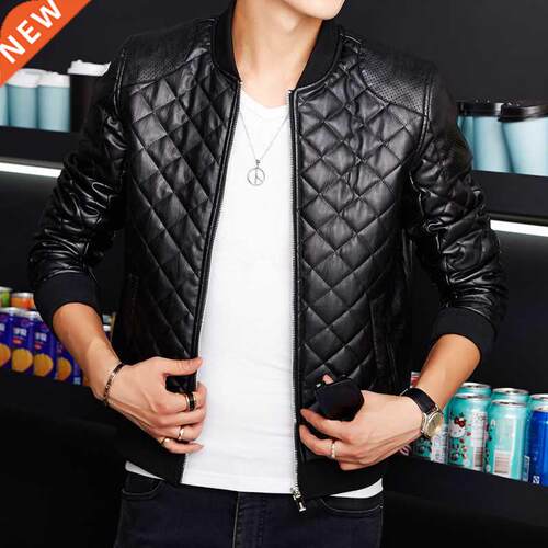 leather jacket men biker autumn and winter new casual fashio