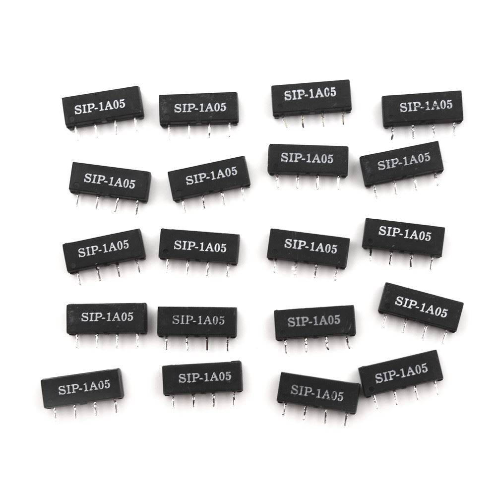 20PCS Dry Reed Relay 4PIN 5V Relay SIP-1A05 Reed Switch Rel