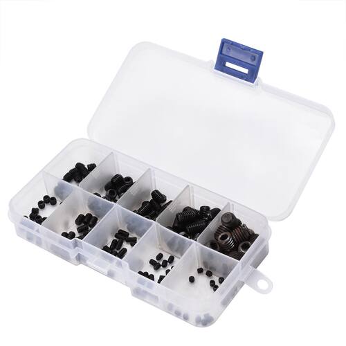 200pcs Allen Head Grub Screws Set Hex Cup Point Socket Assor