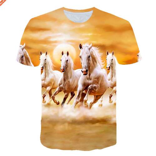 Animal Horse 3D Printing Harajuku T-Shirt Kids Baby Fashion