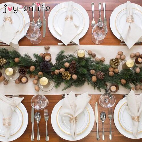 Christmas Garland Vine Red Berry Artificial Pine Needle Gree