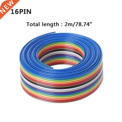2m 16Pin Flat IDC Ribbon Extension Cable Rainbow DuPont Wire
