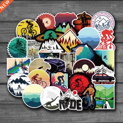 50PCS Mountain Bike Stickers Waterproof Outdoor MTB Bicycle