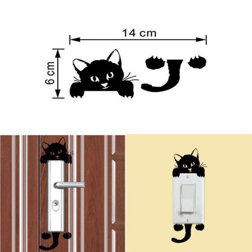 Kitten living room and bedroom switch wall stickers waterpro