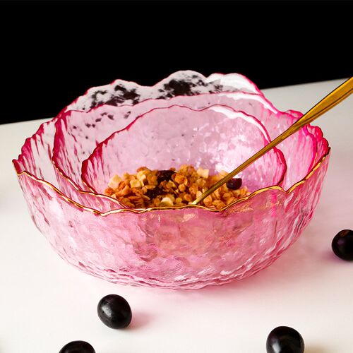 Glass salad bowl fruit plate household living room tea table