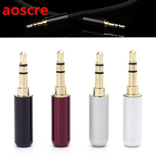 4 Pcs 3 Pole 3.5mm Audio Gold-Plated Headphone Plug RCA Conn