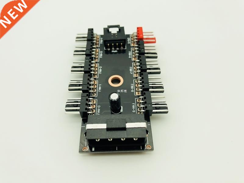 Black PC 1 to 10 4Pin Molex Cooler Cooling Fan Hub Splitter