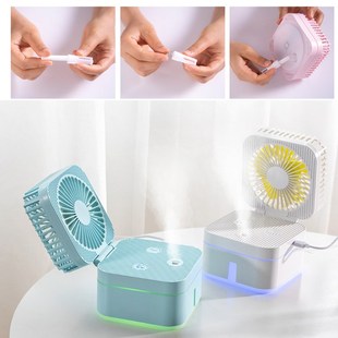 808F Square 2-in-1 Humidifier Quiet Mini Fan Portable